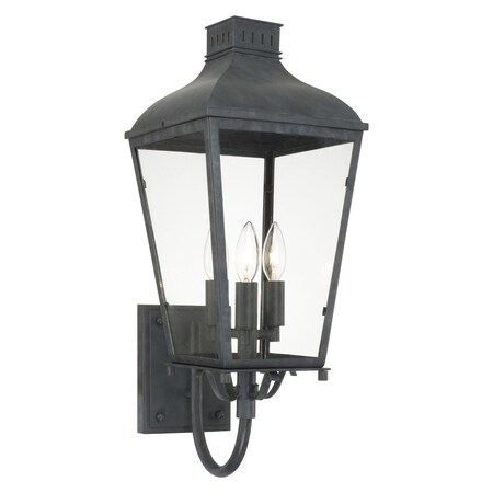 Crystorama Dumont Outdoor 3 Light Graphite Wall Mount DUM-9802-GE
